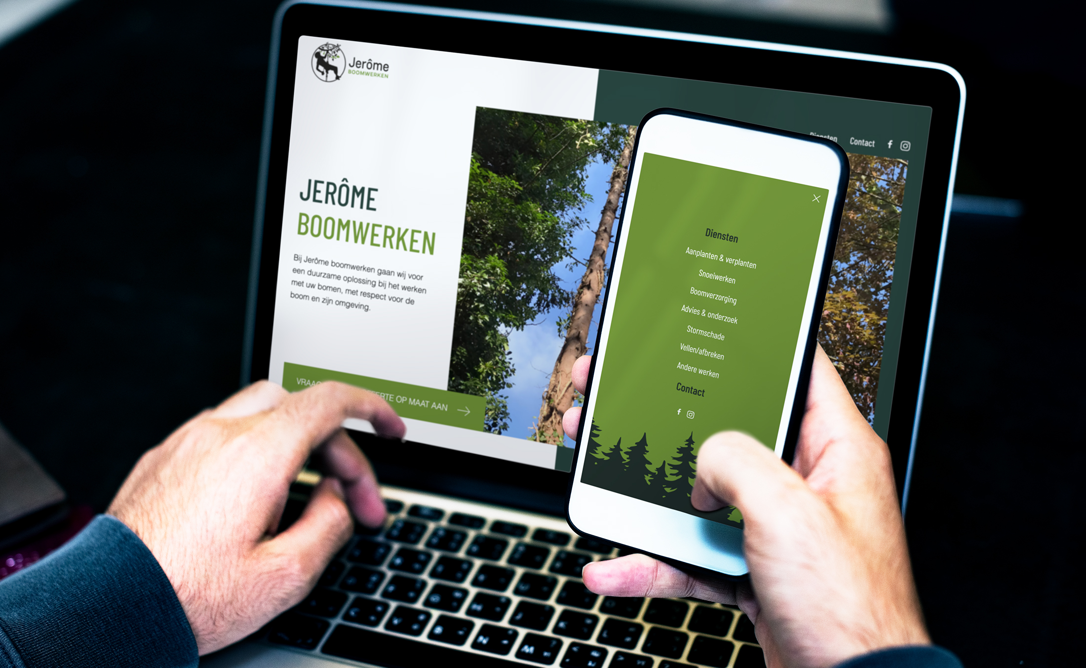 Jerome boomwerken webdesign