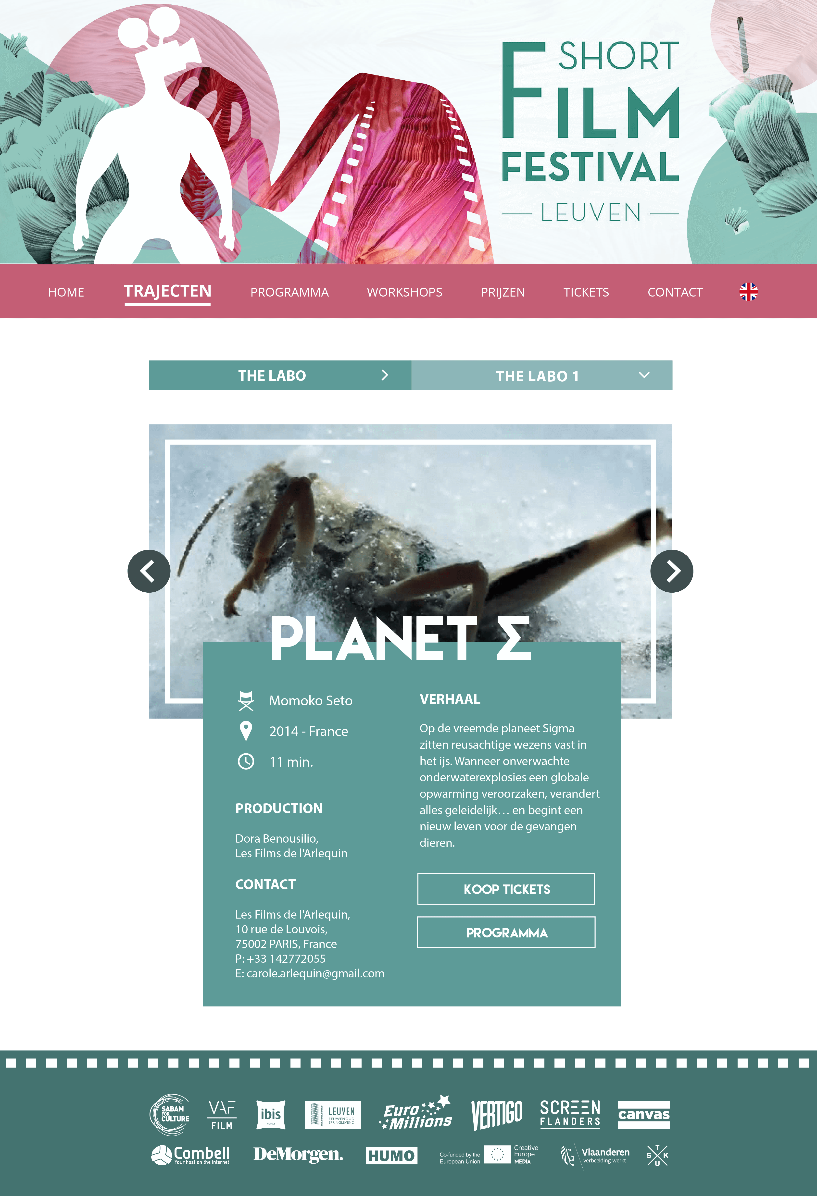 Short-film-festival webdesign